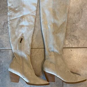 Over the knee suede boots